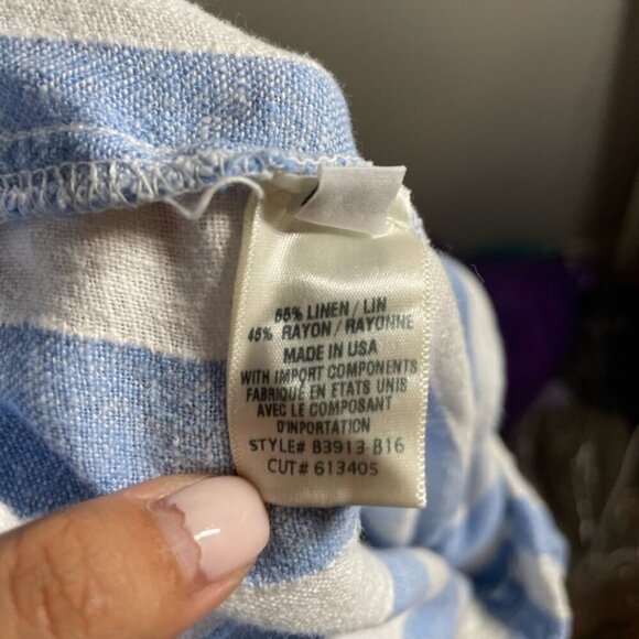 Bella Dahl Side Slit Wide Leg Pant Sky Blue Stripe size XS - Picture 8 of 9